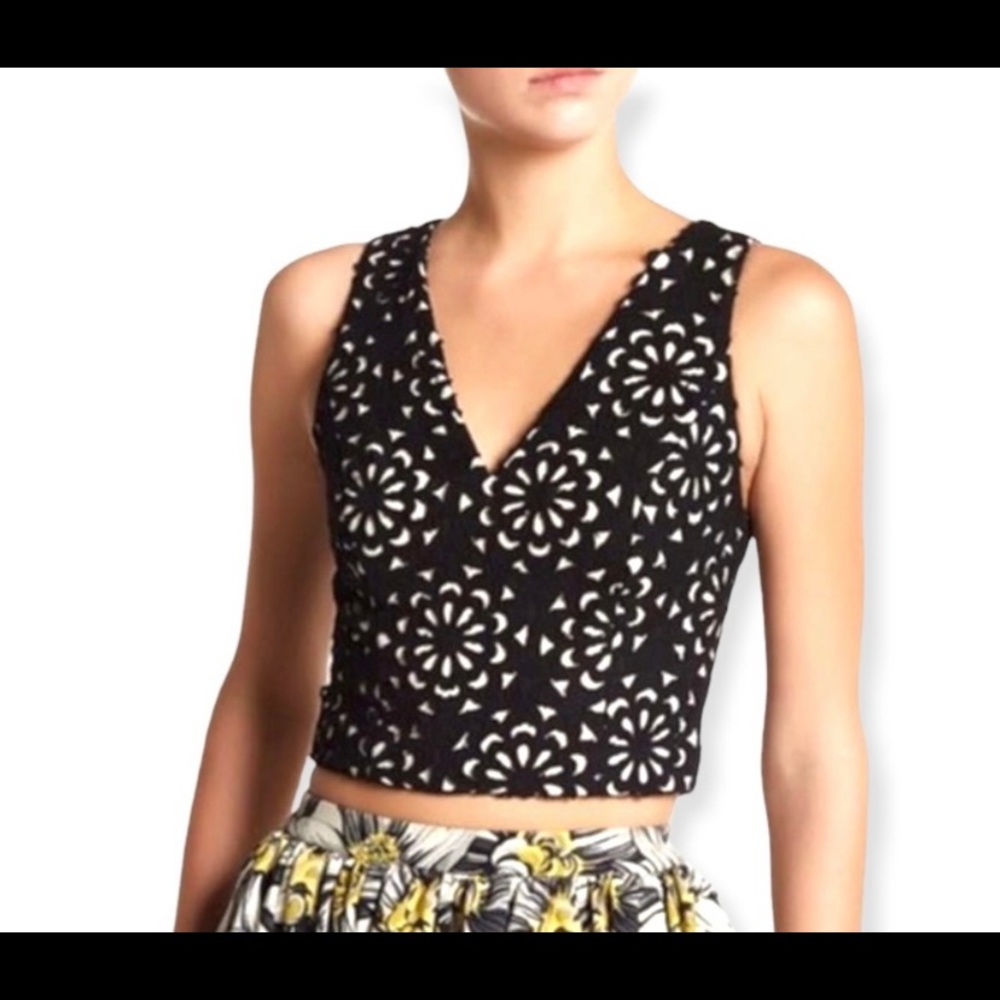 Alice and Olivia embroidered v-neck top. Brand new with tag. Dress up or down.